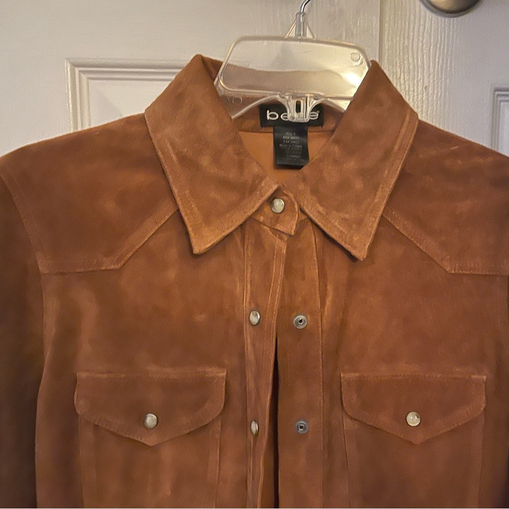 Cognac color Suede shirt jacket size small